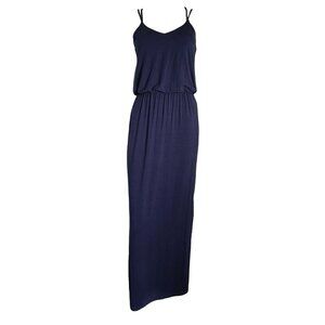 PAPERMOON Solid All Blue Sleeveless Long Pullover Maxi Wendilynn Dress Womens XS